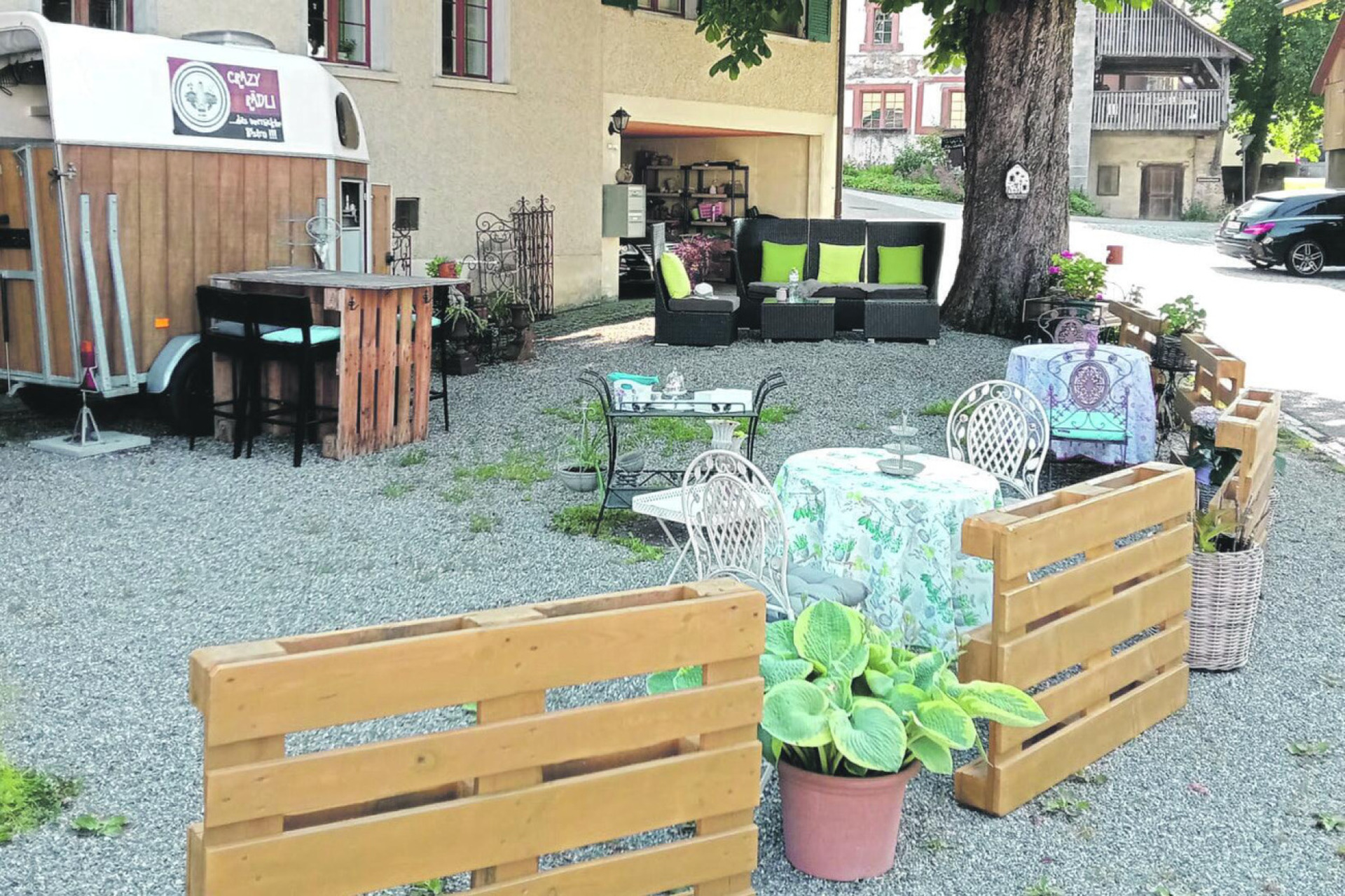 Ein Pferdewagen als Bistro