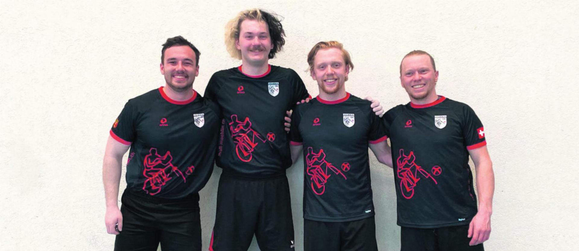 Erfolgreich in der 1. Liga: Raphael Schmid (von links), Stuart Müller, Tom Graf und Luc Graf. Foto: zVg
