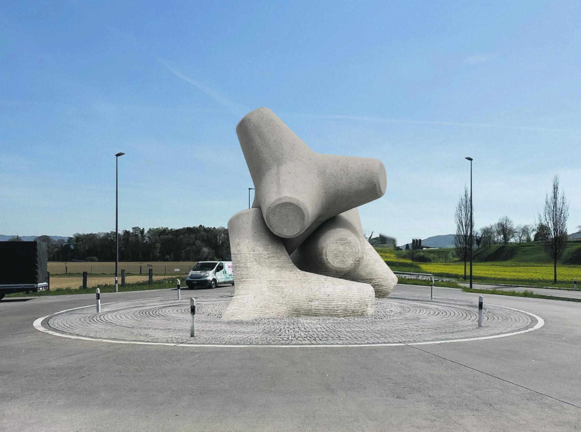 Ein Wellenbrecher auf der Landstrasse