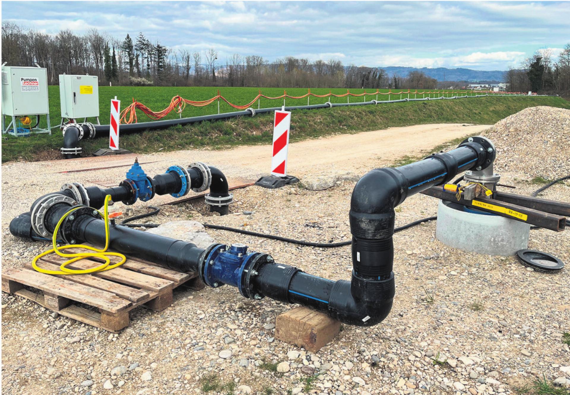 Im Chleigrüt laufen Grundwasserpumpversuche  - Das Bild wird blockiert. – Möglicherweise durch einen aktiven Adblocker.
