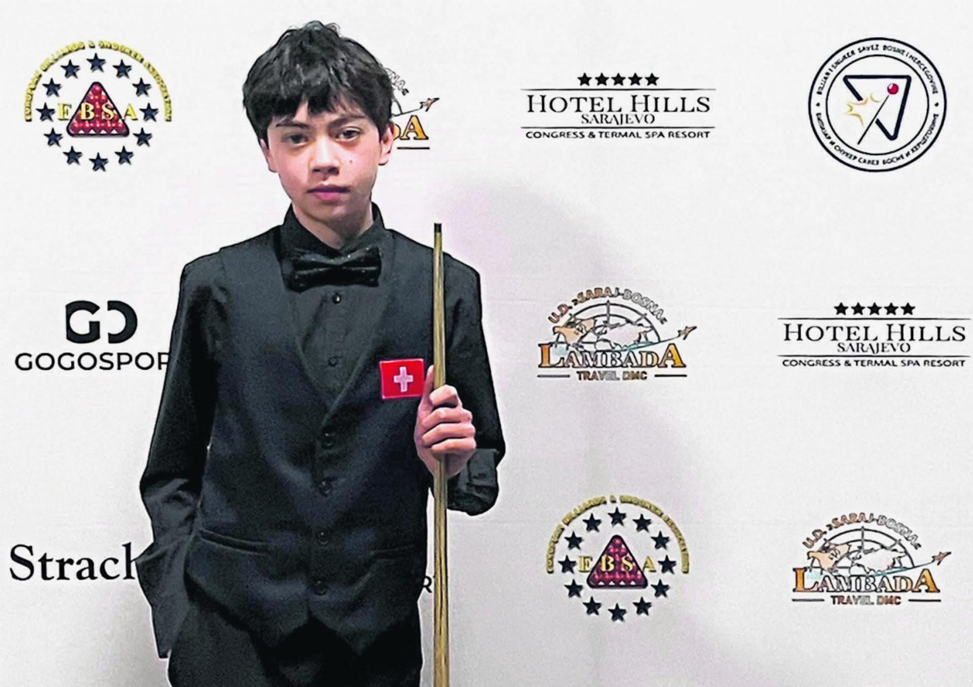 Mit 14 Jahren bereits unter den besten Nachwuchs-Snookerspielern Europas: Jenson Schmid aus Gipf-Oberfrick. Foto: zVg