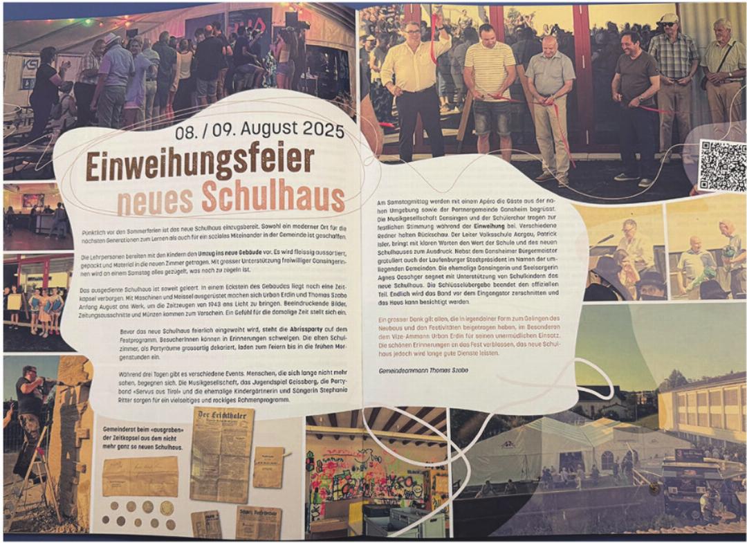 Die Einweihung des neuen Schulhauses im Jahr 2025. Fotos: Susanne Hörth Die Einweihung des neuen Schulhauses im Jahr 2025. Fotos: Susanne Hörth