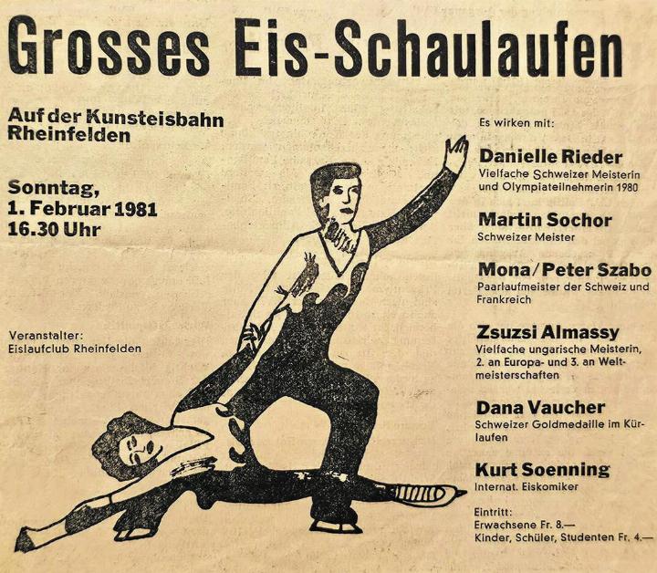 Aus einem alten Flyer des Eislaufclubs Rheinfelden aus dem Jahr 1981. Foto: zVg