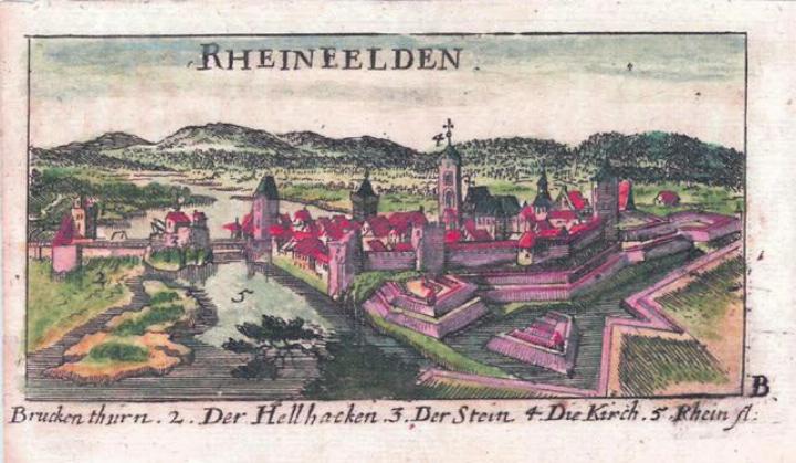 Um 1685: kolorierter Kupferstich von Rheinfelden. Foto: zVg