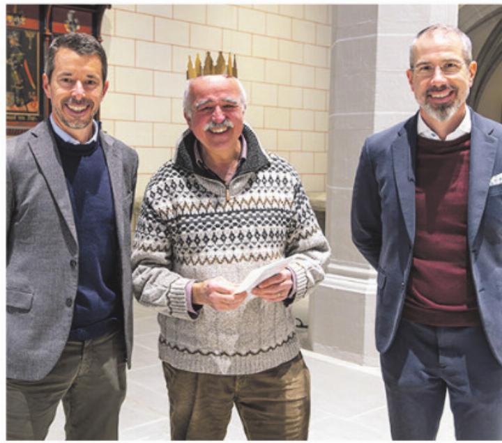 Der Aargauer König Christoph Benz (Mitte) aus Wölflinswil sowie Georg Matter (links) und Marco Sigg. Foto: zVg