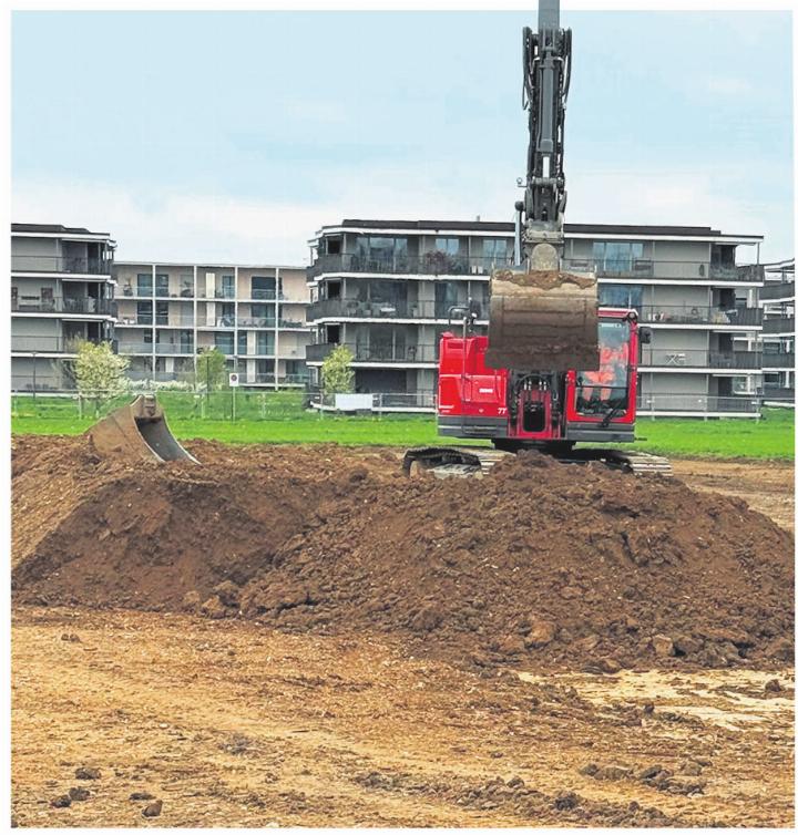 Aushubarbeiten in Stein bei der neuen Kanti. Foto: Susanne Hörth