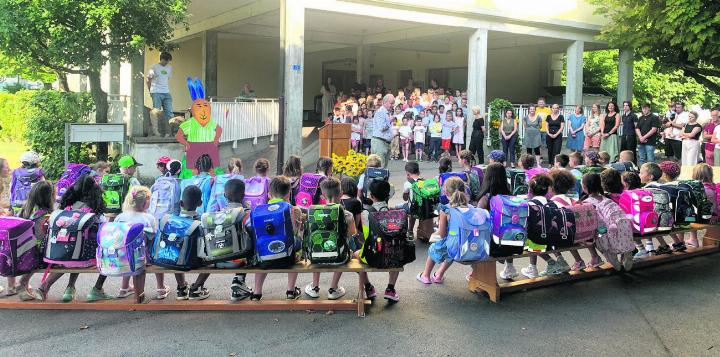 Empfang der Erstklässler an der Primarschule in Frick. Foto: Simone Rufli