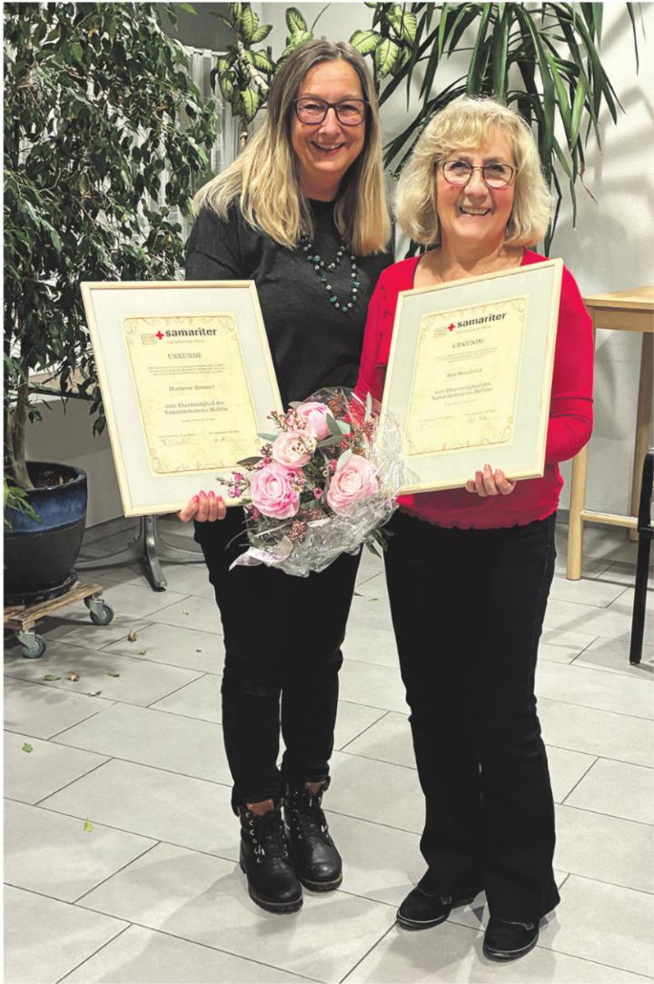 Die neuen Ehrenmitglieder: Marianne Brunner (links) und Rita Wunderlin. Fotos: zVg