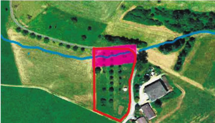 Der Silberbergbach soll freigelegt werden, davon ist auch Ortsbürger-Land betroffen. Foto: Google Maps