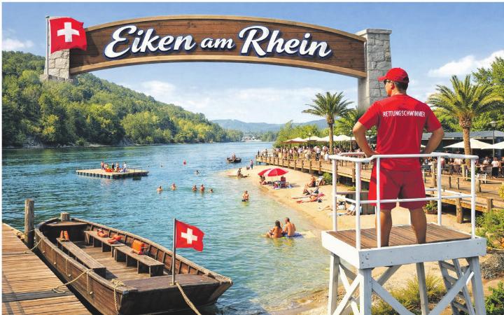 Erste Vorstellungen, wie die Eiker Strandpromenade mit Bademöglichkeiten aussehen soll. Visualisierung: zVg