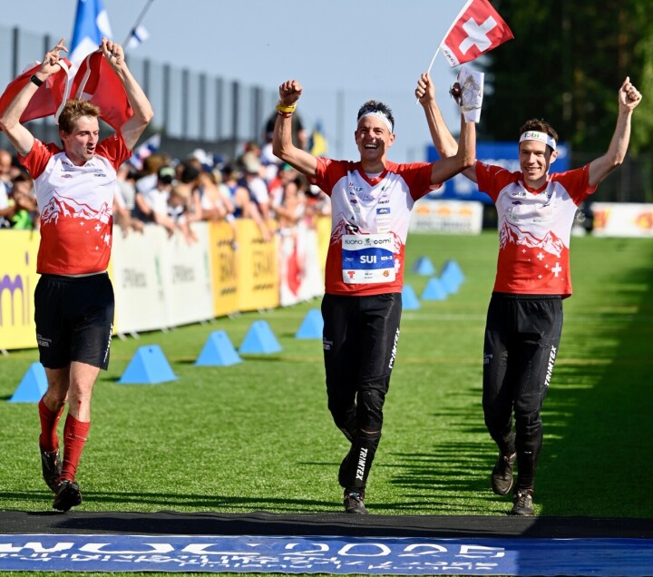 Holen Silber für die Schweiz: Aebersold (von links), Kyburz, Hubmann. (Foto: Kristina Lindgren)