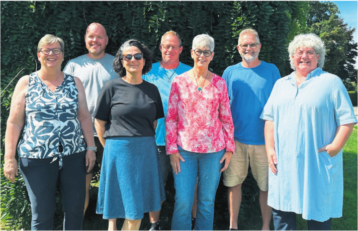 «Wir probieren das jetzt»: Hanke Nobbenhuis (von links), Christian Fritschin, Patrizia Tufilli Chautems, Patrick Schmid, Anita Zosso, Severin Schürch, Sandra Ledermann Foto: zVg