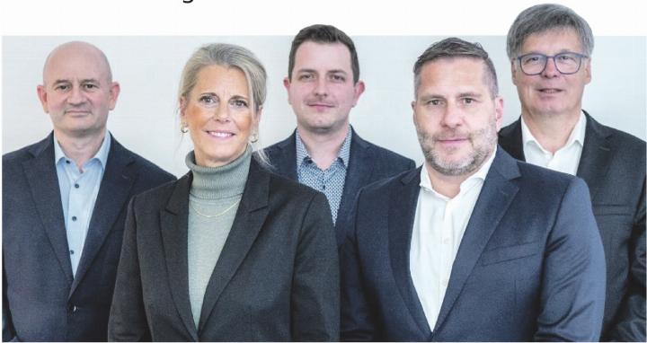 Der Gemeinderat Magden mit Patrick Heilmann (von links), Carole Binder-Meury (Gemeindepräsidentin), Oliver Schmid, Bruno Blind (Vizepräsident) und Roger Sprenger. Foto: zVg Der Gemeinderat Magden mit Patrick Heilmann (von links), Carole Binder-Meury (Gemeindepräsidentin), Oliver Schmid, Bruno Blind (Vizepräsident) und Roger Sprenger. Foto: zVg