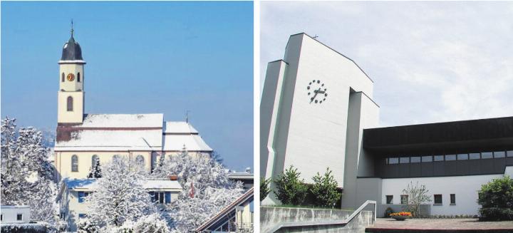 Zwei Kirchen (links Frick/rechts Gipf-Oberfrick): Die Gebäude sind das eine, die gelebte Gemeinschaft das andere. In der Kirchgemeinde Frick/Gipf-Oberfrick tragen viele Mitglieder zu einem schönen Miteinander bei. Fotos: zVg Paul Gürtler/Archiv NFZ