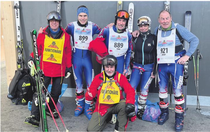 Peter Moesch (stehend v.l.), Nico Hofmann, Toni Obrist, Karin Hasler, Seppi Obrist und (vorne) Dany Moesch. Foto: zVg