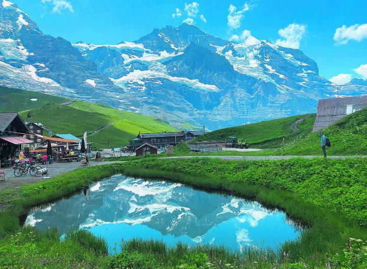 Kleine Scheidegg. Jungfrau und Silberhorn im Doppel. 
Foto: Sibylle Rothweiler, Rheinfelden