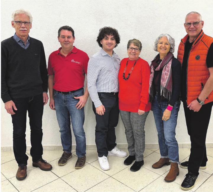 Vorstand 2026 (von links): Markus Stihl (Präsident), Dieter Gasser, Christian Frischknecht, Doris Vonlanthen, Brigitte Asti und Mike Massaro. Auf dem Bild fehlen: Yagmur Gökduman und Franz Ruder (Vertreter Gemeinderat). Foto: zVg