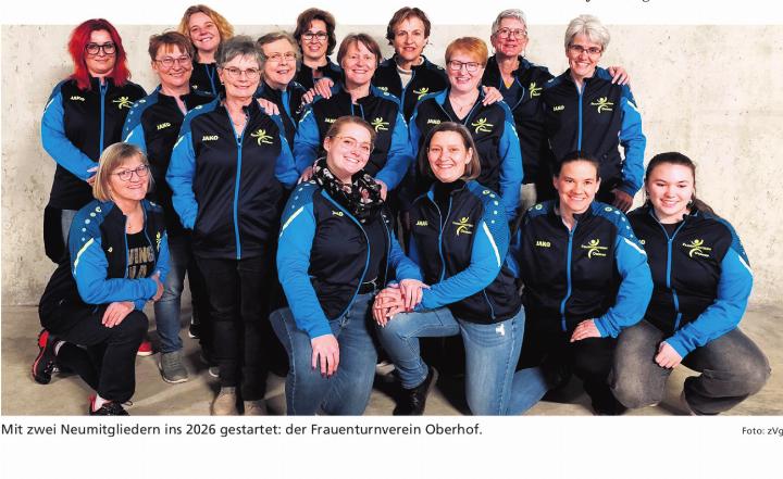 Mit zwei Neumitgliedern ins 2026 gestartet: der Frauenturnverein Oberhof. Foto: zVg