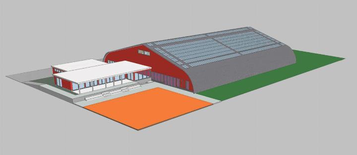 Die Tennishalle soll auf den neusten Stand gebracht werden. Visualisierung: zVg