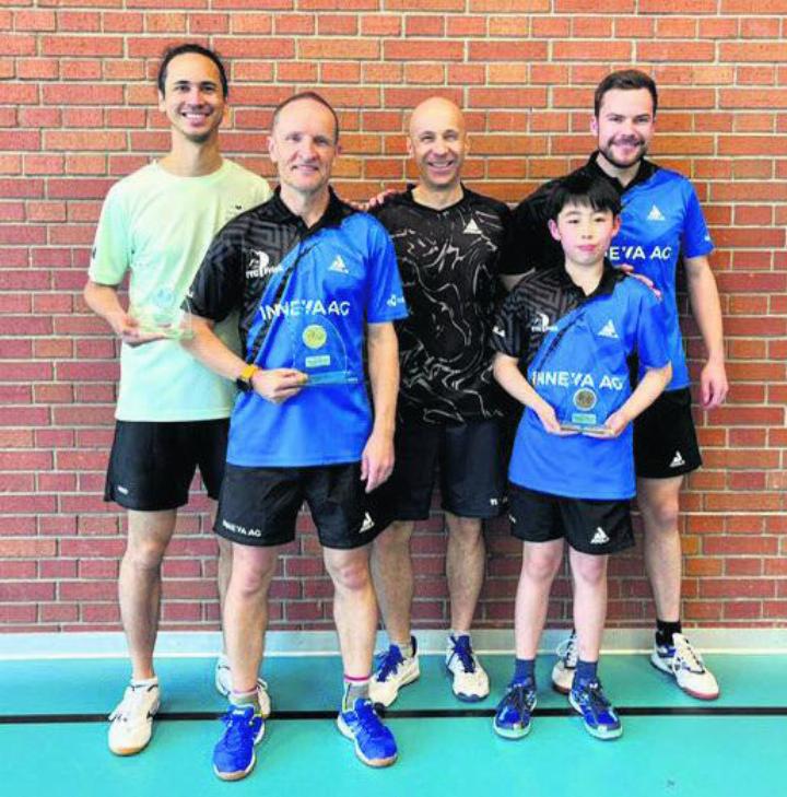 Waren an diesem Tag die Besten (von links): Carmon Hesse (2. Rang), Christoph Zehnder (Clubmeister), Markus Senn (3. Rang), Leon Wang (4. Rang) und Marco Brand (5. Rang). Foto: zVg