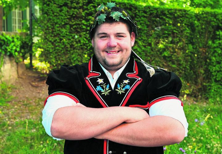 Tobias Dünner holte mit einer starken Leistung in Basel seinen dritten Kranz. Foto: Ludwig Dünner