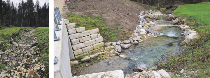 Die Altlastensanierungen in den Ortsteilen Etzgen (rechts) und Mettau (links) sind abgeschlossen; jetzt wird jene im Ortsteil Oberhofen vorbereitet. Fotos: Bernadette Zaniolo/zVg Gemeinde Mettauertal