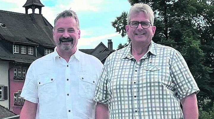 André Maier (links) und René Leuenberger wollen Laufenburg weiterhin mitgestalten. Foto: zVg