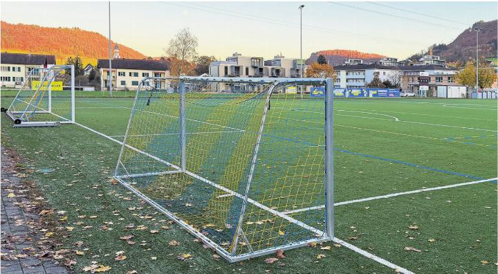 Der Kunstrasenplatz auf dem Ebnet weist diverse Abnützungserscheinungen auf. Foto: Simone Rufli