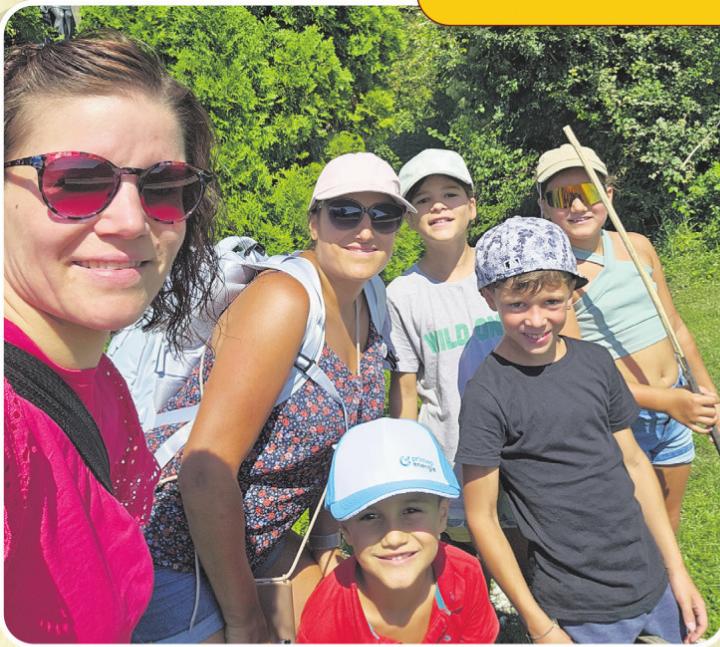 «Wir machen die Schatzsuche Obermumpf: Nadine, Chiara, Caio, Roxana, Luana und Alessio. Foto: Roxana Munia