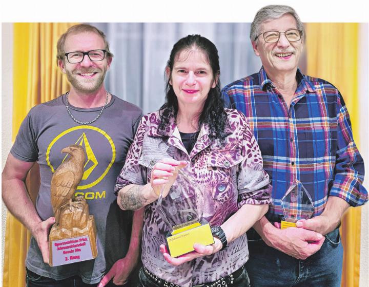Stefan Schwarz (von links), Daniela Wächter und Walter Mösch waren die Besten über das ganze Jahr. Foto: zVg