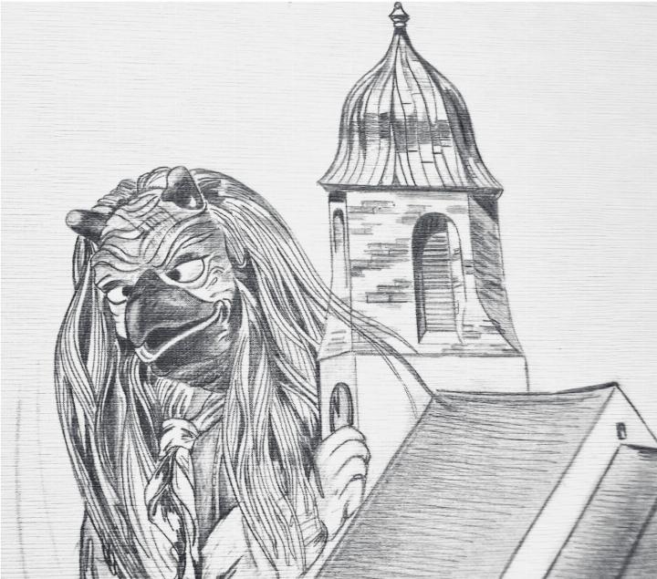 Der Geist der Fasnacht herrscht aktuell. Zeichnung: Susanne Hörth