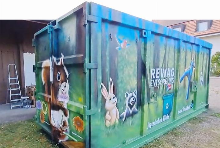 Der Graffiticontainer der Jugendarbeit. Foto: zVg