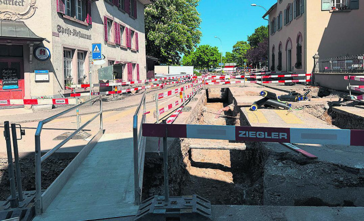 Baustelle Spitalstrasse. Foto: Susanne Hörth