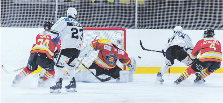 Trotz engagierter Leistung verliert der EHC Rheinfelden das Spiel gegen den EHC Zunzgen-Sissach. Foto: athletixx.ch