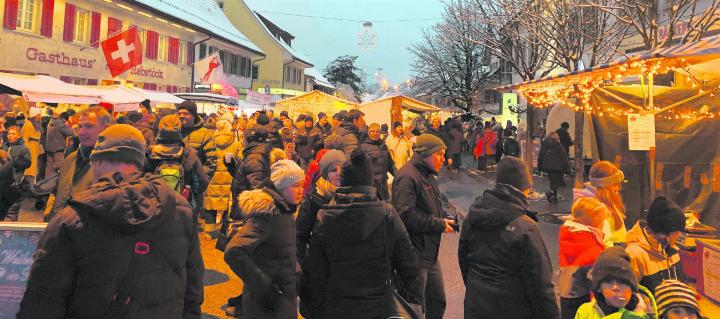 Zum 19. Mal fand der Fricker Weihnachtsmarkt auf der Hauptstrasse statt. Fotos: Karin Pfister, Simone Rufli, Mike Schmid