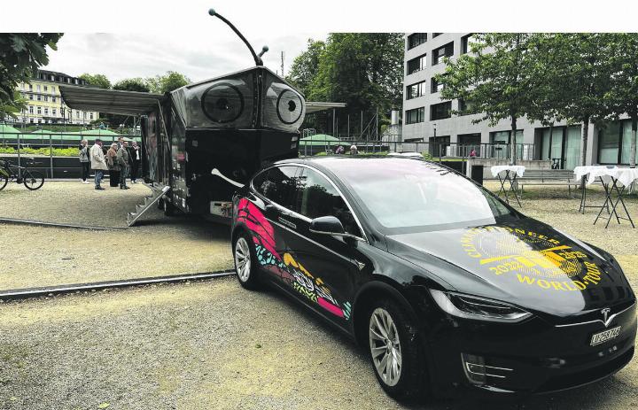 Nach den USA, Indien und Afrika: In Rheinfelden konnte der «Solar Butterfly» besichtigt werden. Foto: Valentin Zumsteg