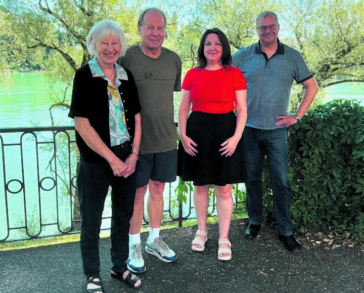 FBVH-Mitglieder Adelheid Enderle, Werner Brogli, Jasmin Rauhaus und Bürgermeister Alexander Guhl freuen sich auf das 100-Jahre-Jubiläum der grenzüberschreitenden Vereinigung. Foto: Susanne Hörth