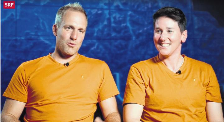 Dominik und Karin Zumsteg aus Wil so wie sie das TV-Publikum erlebte. Fotos: Screenshot SRF