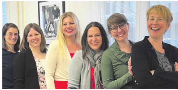 Der Vorstand (von links): Nora Varesco-Kager, Caro Steiner, Michèle Weibel, Michelle Curty, Camille Seiler und Mirjam Maurer. Foto: zVg