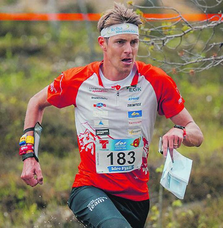 Matthias Kyburz am Weltcup in Schweden. Foto: Simon Buser