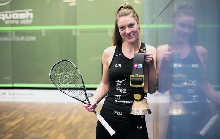 Nadia Pfister von Squash Fricktal gewinnt das Swiss Open in Uster – ihr erster Titel auf der Profi-Tour. Foto: Stefan Kleiser