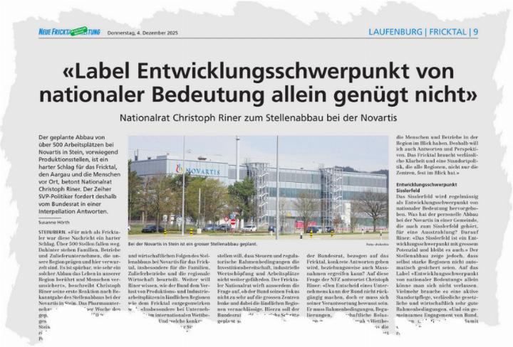 Bundesrat hat auf ersten Vorstoss zum Thema reagiert. Ausriss: NFZ