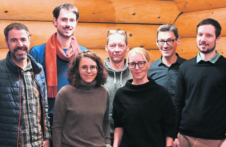 Neuer Vorstand (hinten von links): Hans-Peter Regenass, Vincent Jonischkeit, Andi Klose, Marco Barbazza und Stefan Freiermuth. Vorne, von links: Ines Stocker und Christine Steck. Fotos: zVg