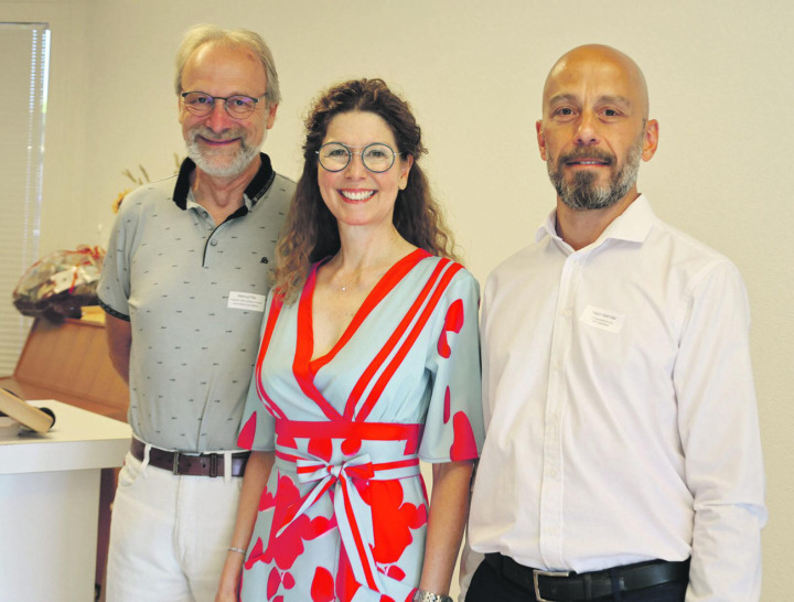 Markus Fäs (von links), Marion Wegner-Hänggi und Yasin Alemdar sprachen an der 50-Jahr-Feier über Vergangenheit, Gegenwart und Zukunft des Stadelbachs. Foto: Janine Tschopp