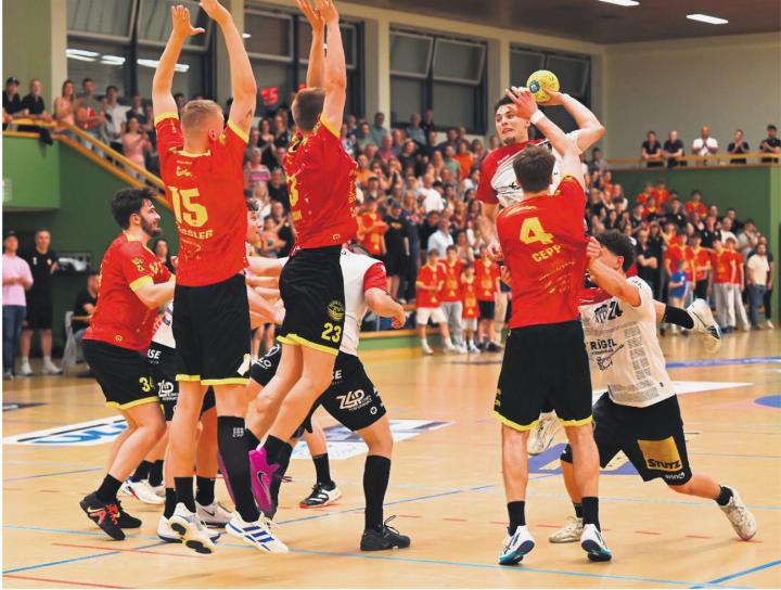 Die letzte gute Abwehrreaktion gegen Yellow/Pfadi rettet den einen Punkt. Foto: Christine Steck