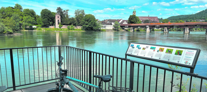 Stein ist sehr velofreundlich. Blick auf Bad Säckingen. Bilder: Valentin Zumsteg