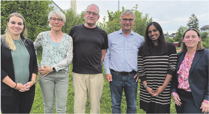 Der neue Vorstand mit Ramona Bernet (v. l.), Brigitta Widmer, Adrian Brogle, Hans Reimann, Tharsika Sutharsal und Sandra Kilchherr. Fotos: Simone Rufli
