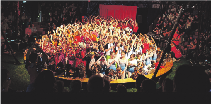 Der Auftritt im Zirkuszelt war für Kinder und Publikum der Höhepunkt. Foto: zVg