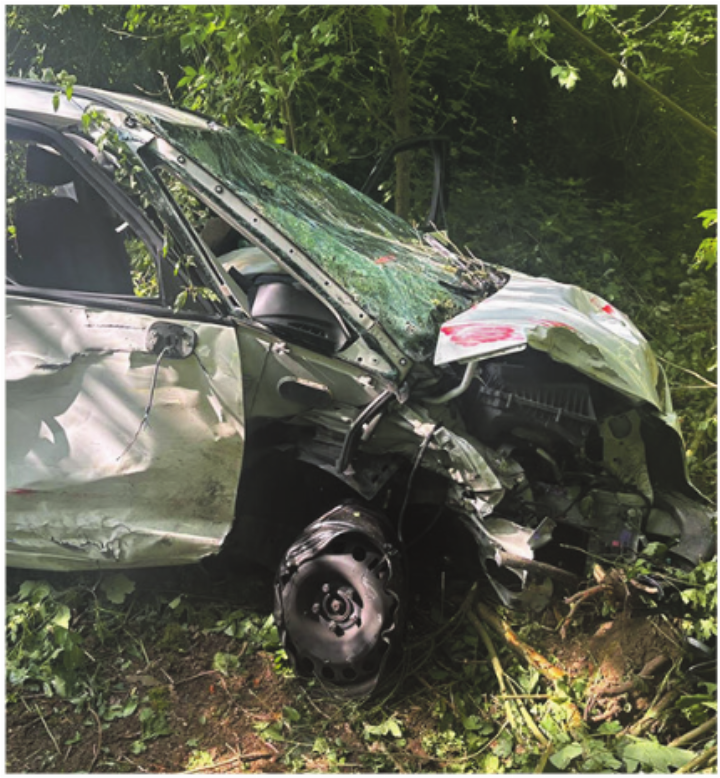Nach langer Verfolgung verursachte der Fluchtfahrer in Kaiseraugst einen Selbstunfall. Foto: zVg