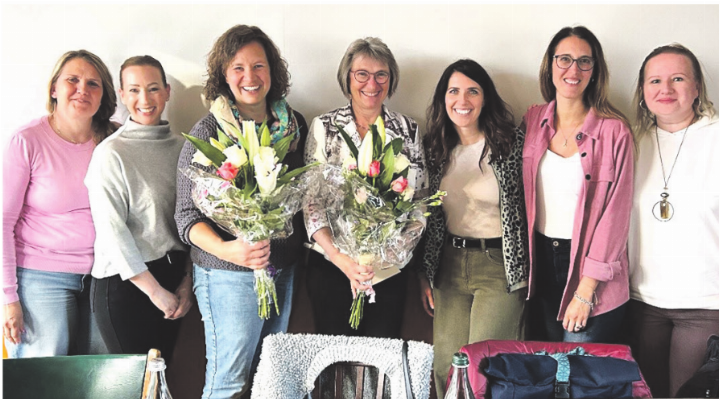 So wird der Vorstand nicht mehr zusammenkommen: Patricia Godena (von links), Melanie Cuppuleri, Stéphanie Delz, Theres Soder, Sybille Guarnieri, Cécile Perrig und Iva Fromm. Foto: zVg